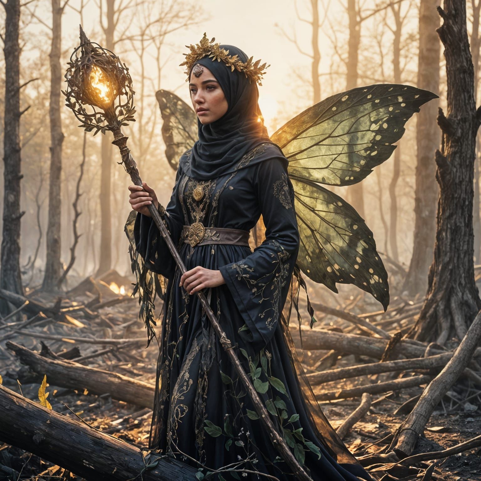 Bohemian Fairy Brings Life to Burned Landscape