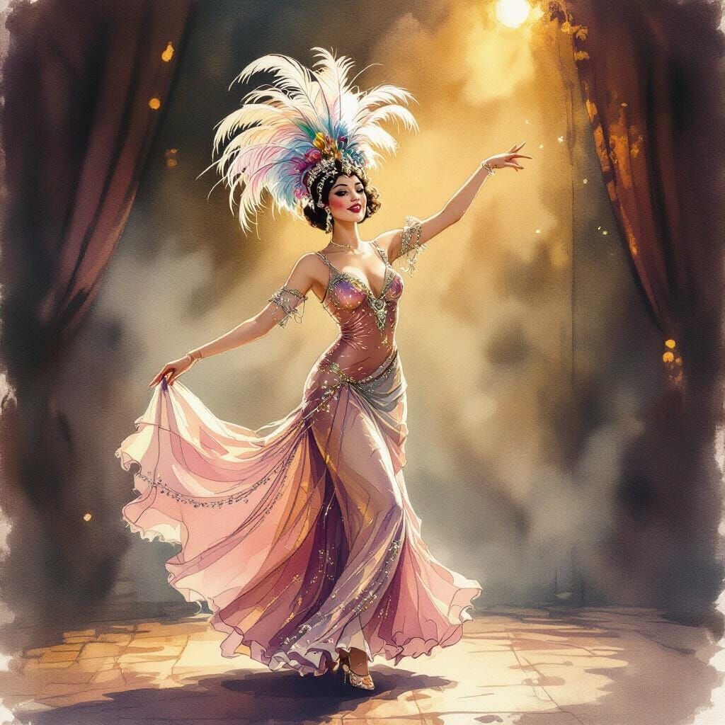 A vintage cabaret dancer.  by @Renee Hudson