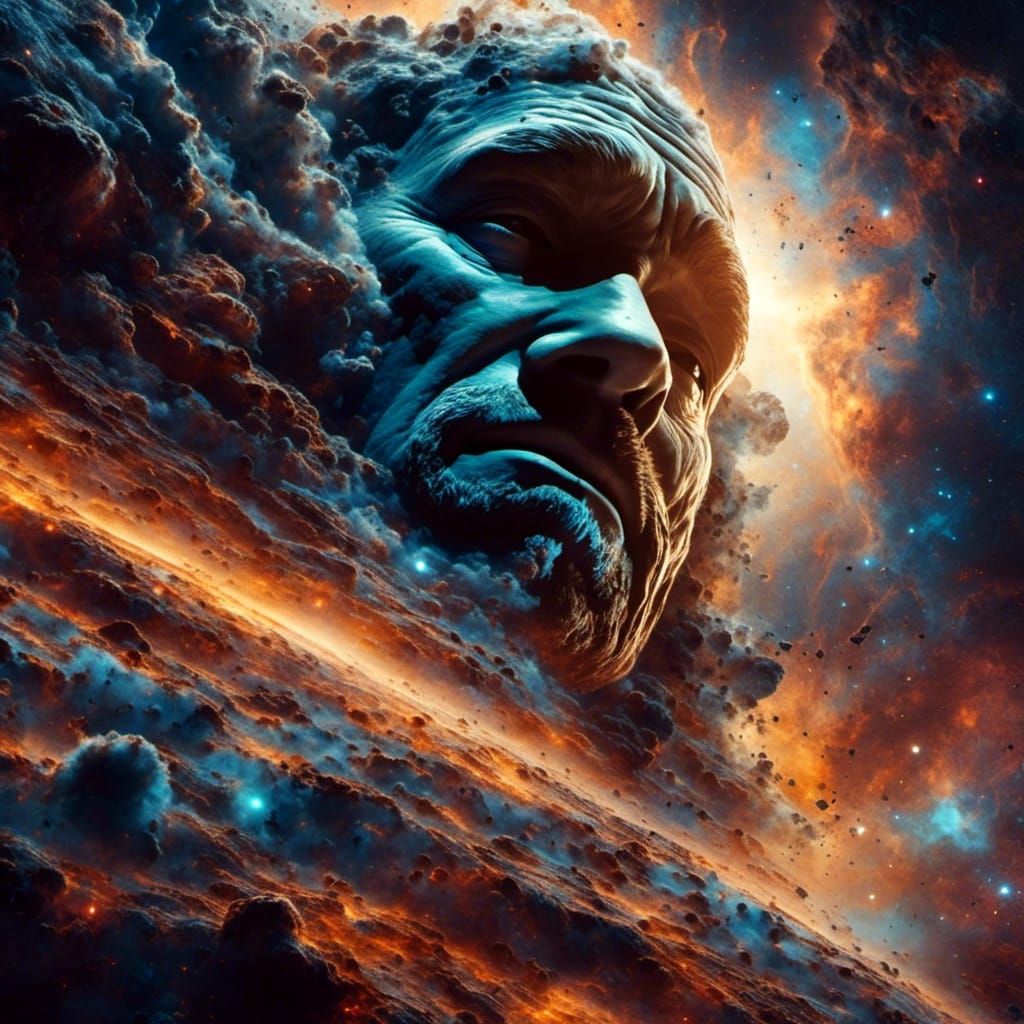 Person's Face in Space, Digital Art