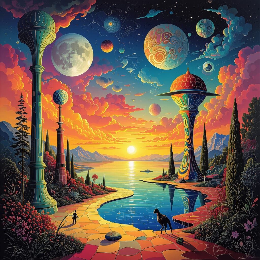 Surreal Dreamscape in Vibrant Colors