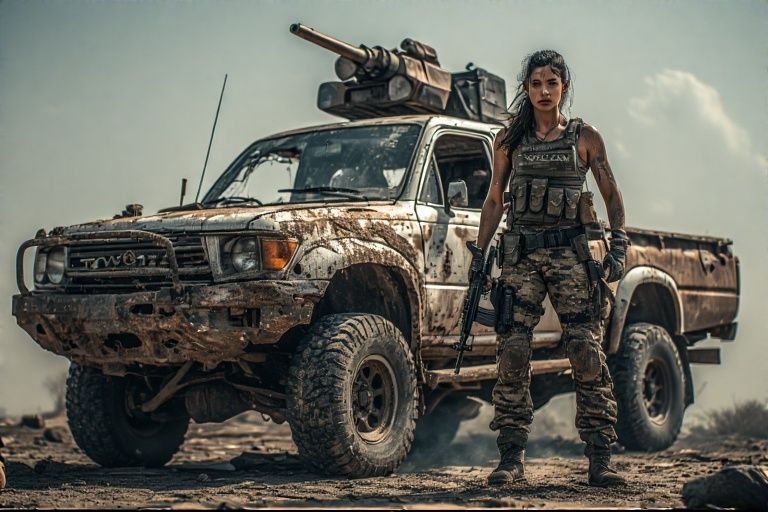 The only things you can trust your life to—old Toyota and AK...