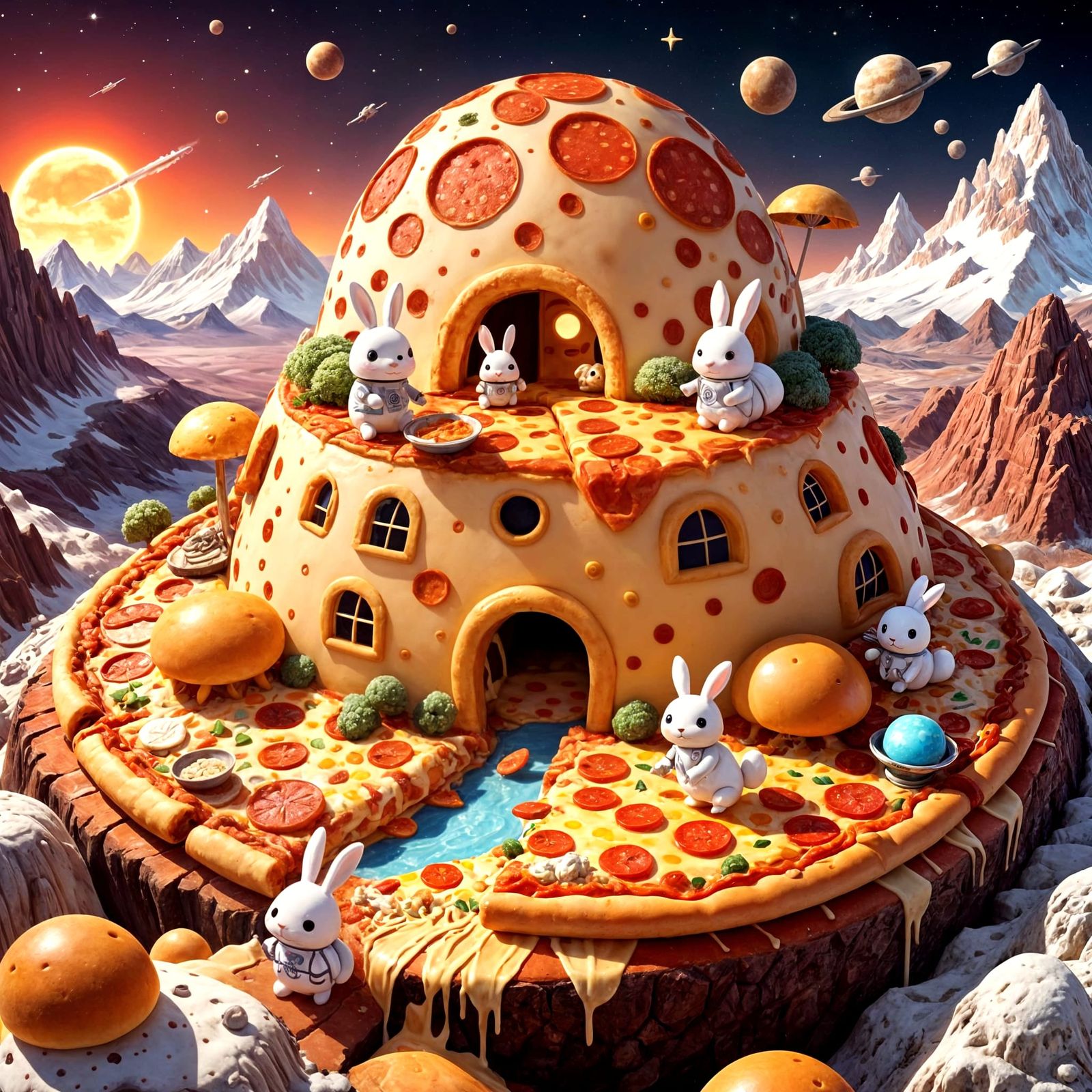 Kawaii Pizza Planet Adventure  by @Runarguten