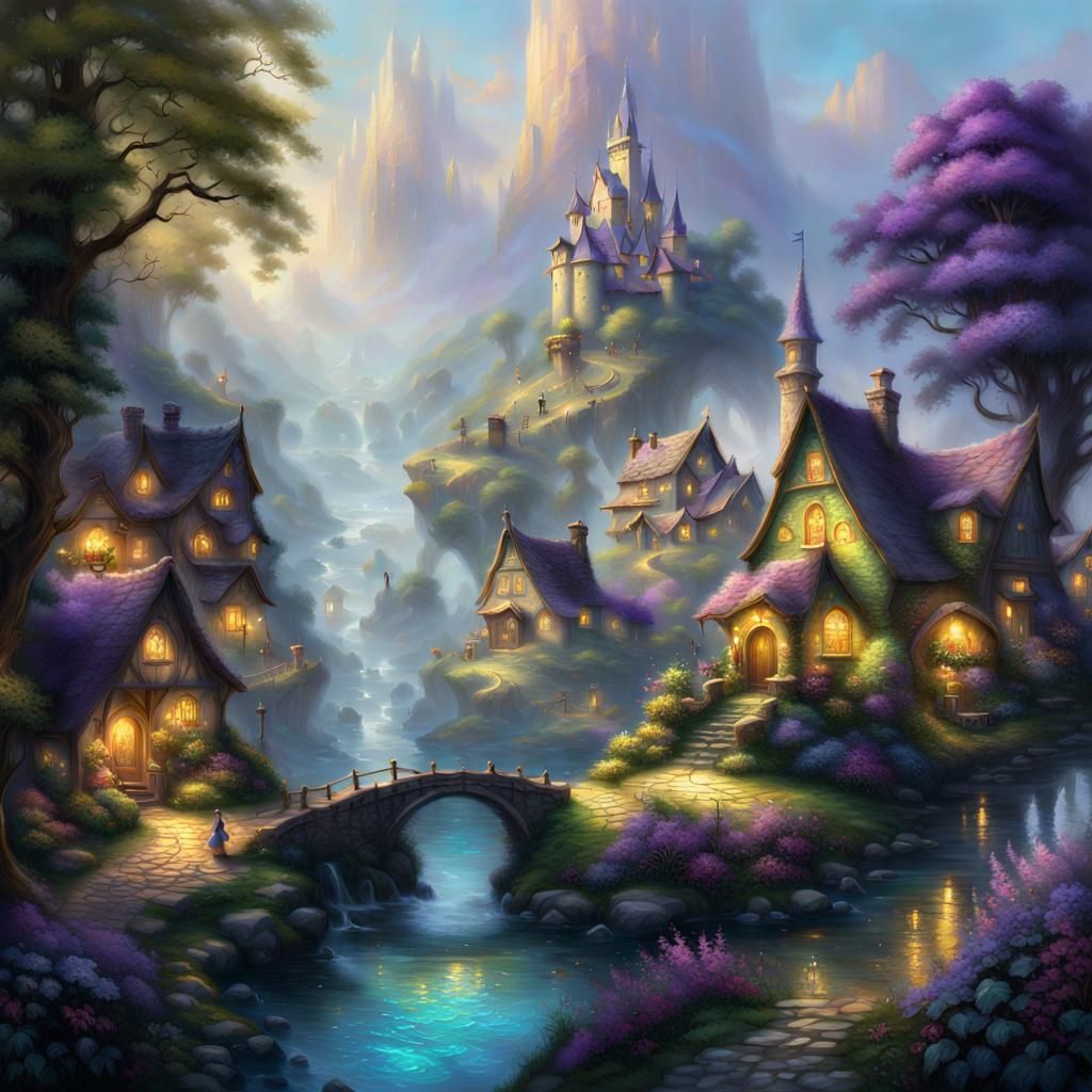 Tinkerbell village - AI Generated Artwork - NightCafe Creator