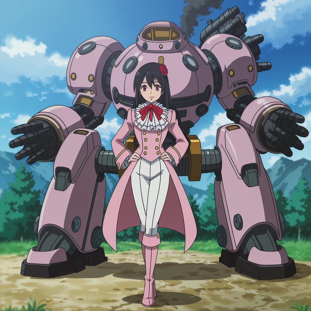 Sakura Taisen: Shinguuji Sakura in Hyperrealistic Anime Styl...