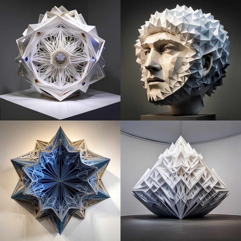 Geometric Paper Sculpture AI Generated Artwork NightCafe Creator