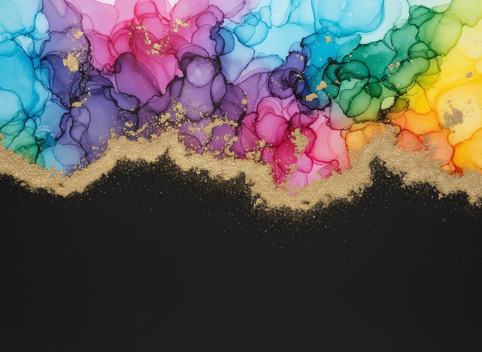 Alcohol Inks on Black Paper