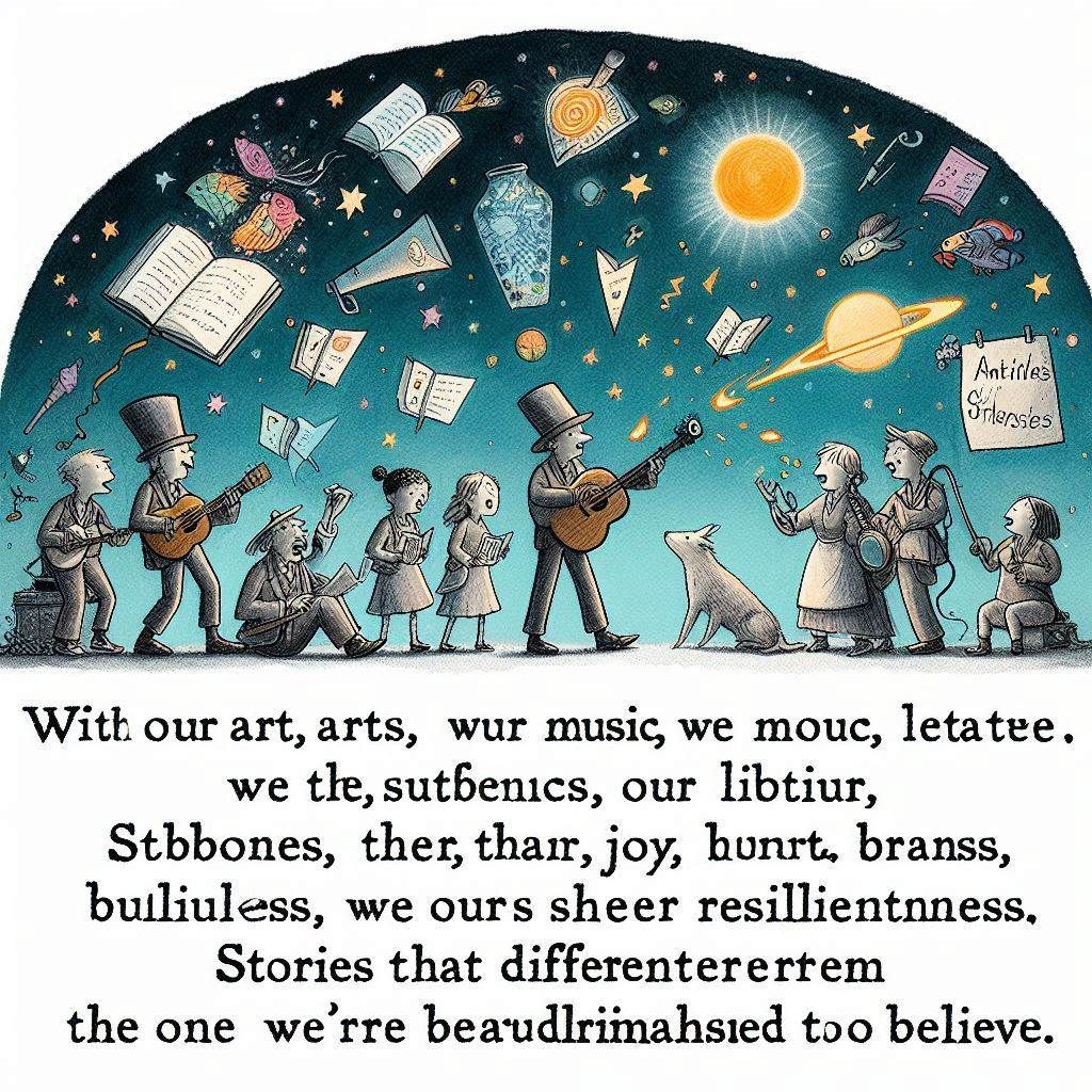 On a quiet day, I can hear breathing. With our art, our music, our literature, our stubbornness, our joy, our brilliance...