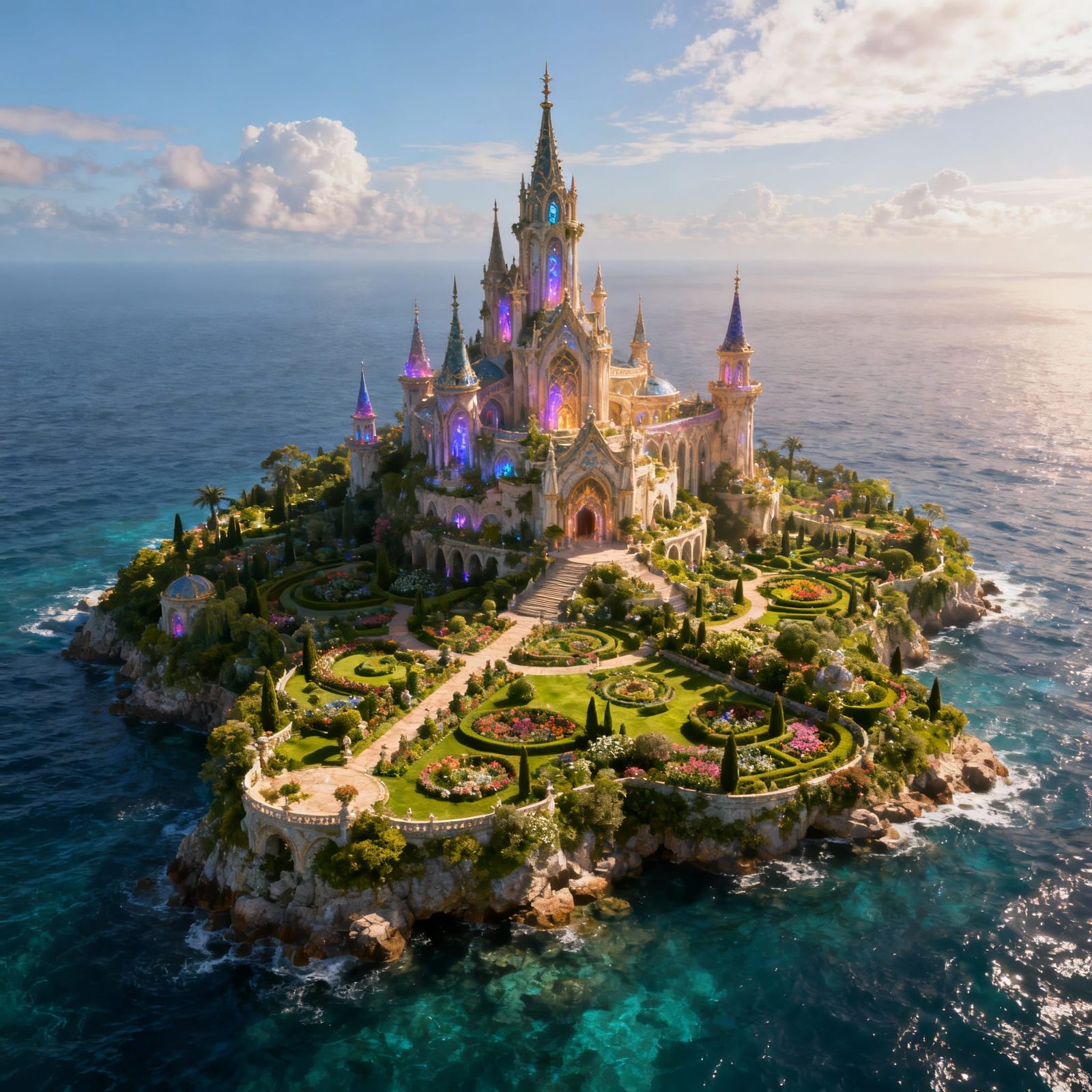 Fantasy Island Palace Surrounded by Sea