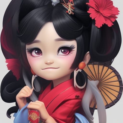 Chibi Geisha - AI Generated Artwork - NightCafe Creator