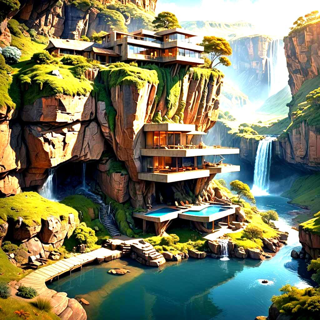 A stunning scene of an incredible impossible architecturally...