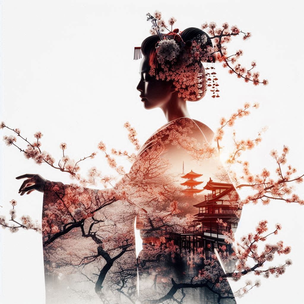 double exposure beautiful fantasy portrait landscape..