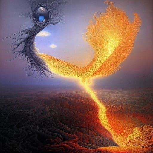 Entre tes deux bras monde sans couleur Ton corps prend la forme des flammes  / - AI Generated Artwork - NightCafe Creator