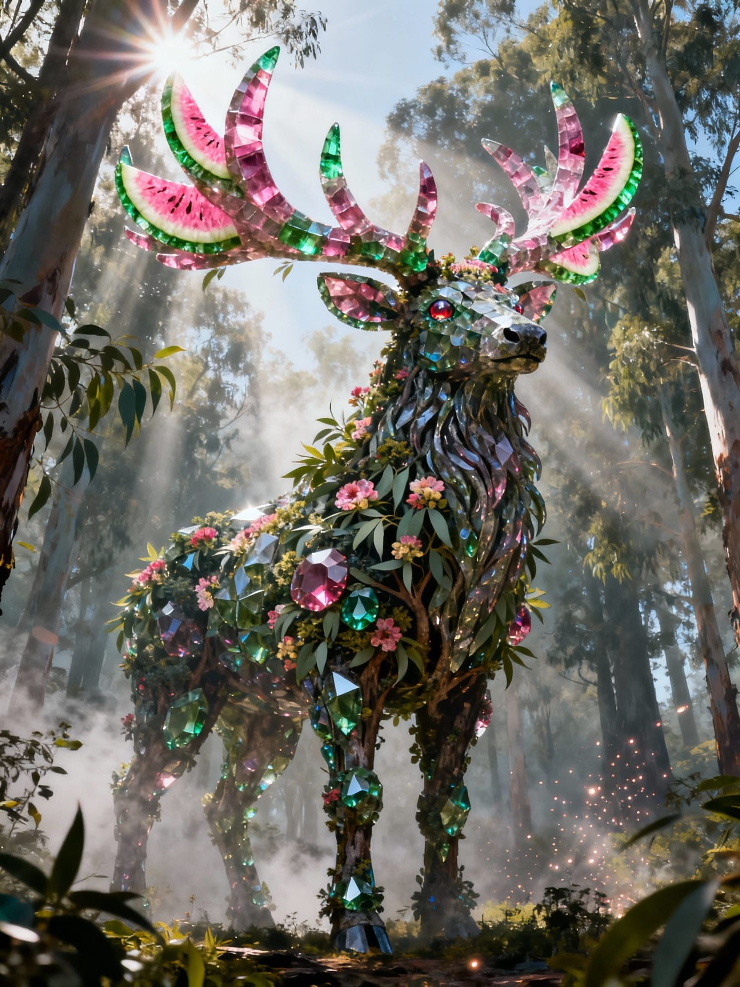 Eucalyptus - Elbaite (watermelon tourmaline) - Elk