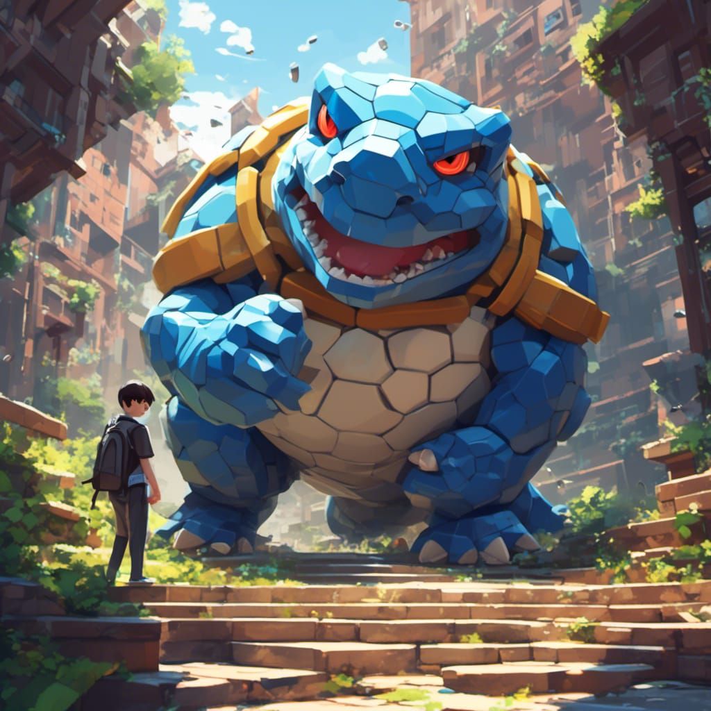 <lora:Vividtoons:1.0>Blastoise furious, By artist "anime", 3d anime art, inspired by WLOP, Artstation, #genshinimpact pixiv, extremely detai...
