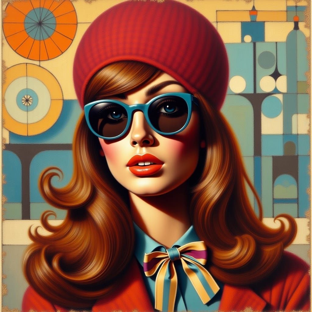 <lora:60s Mod Flux:1.0> 1960’s singer, 60s mod style 