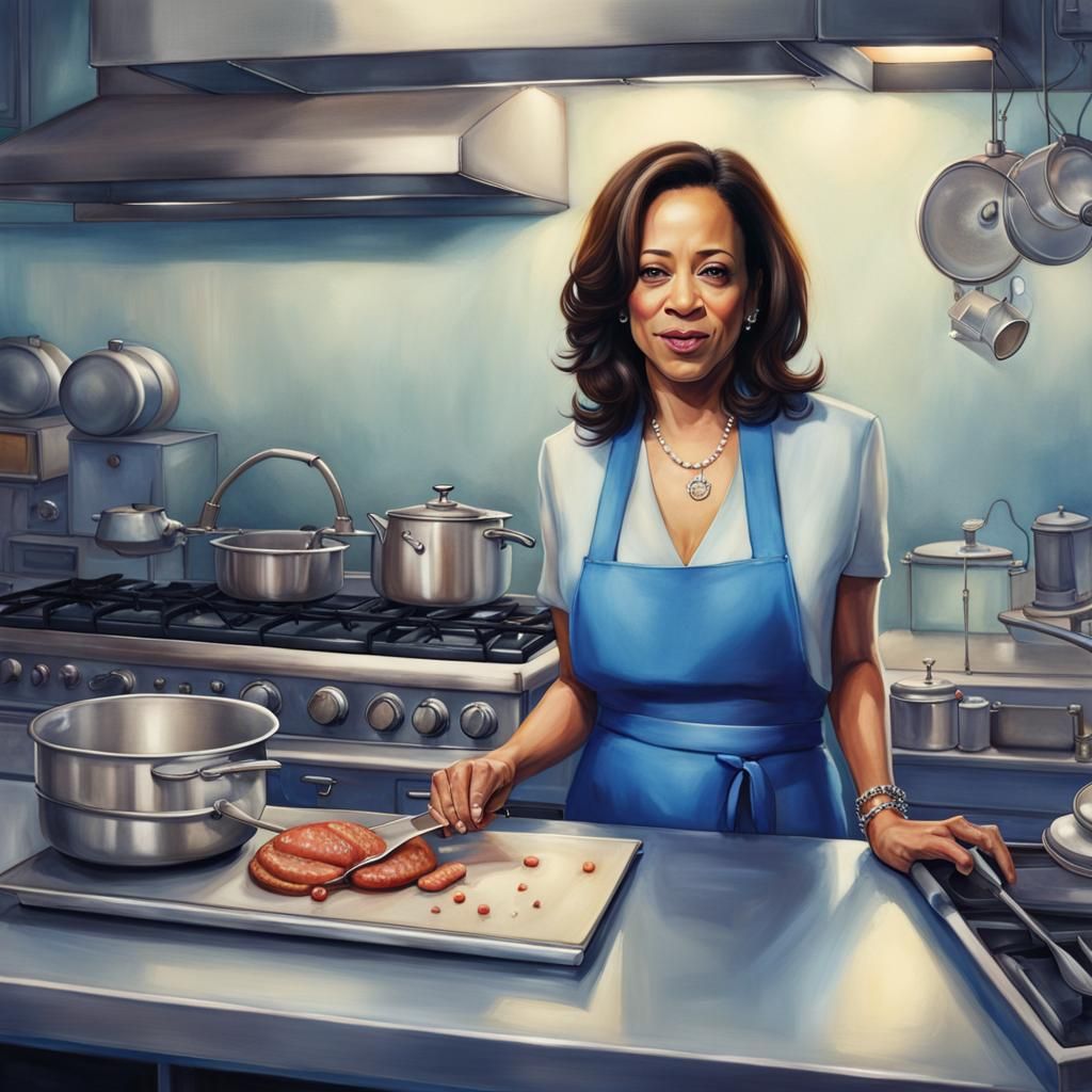 Kamala in the kitchen ai generated artwork nightcafe creator