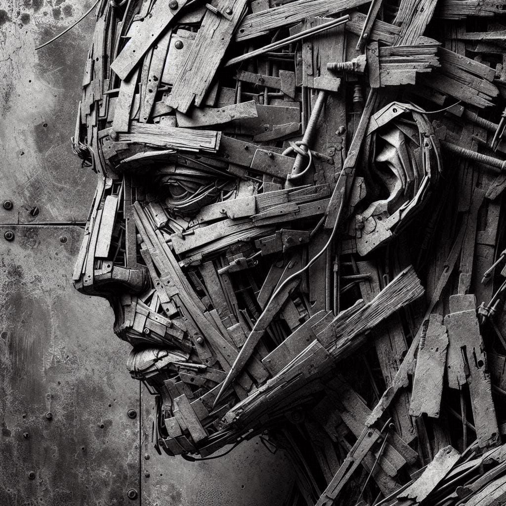 Mixed-Media-Kunst Porträt