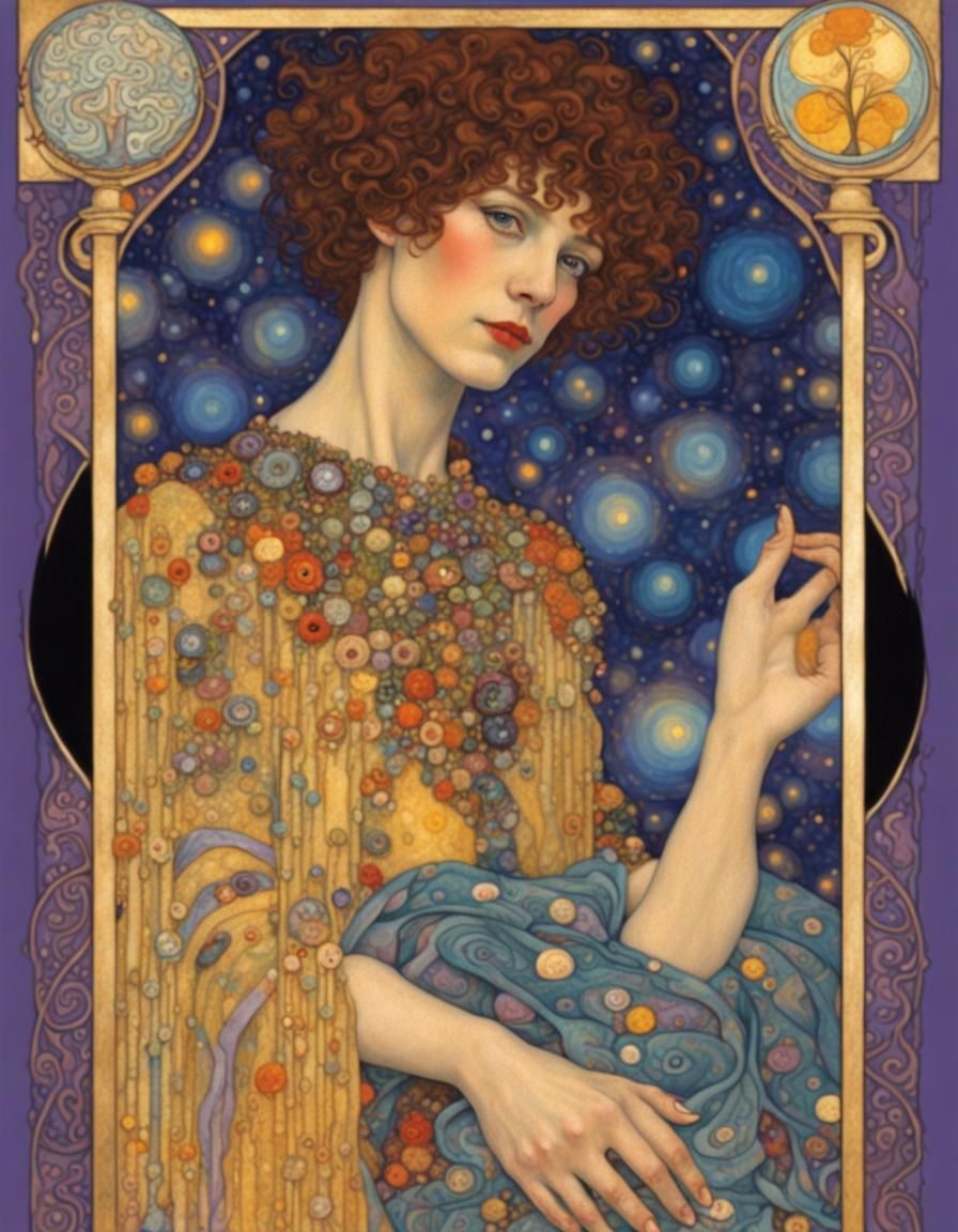 16k Resolution Art By Pamela Colman Smith Gustav Klimt Tarot Card Design The Fool Vibrant 7145