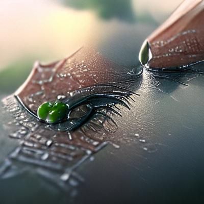 Single tear like morning dew