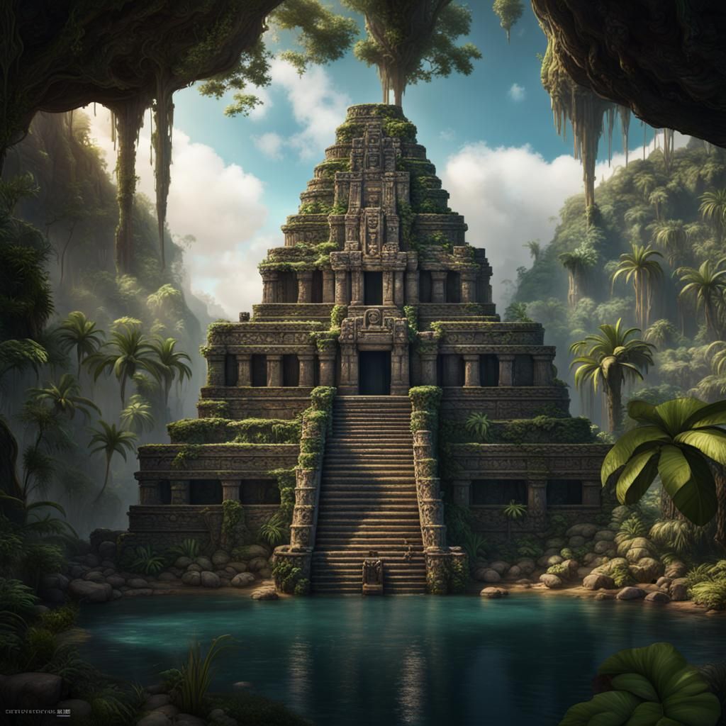 Mayan temple in the jungle - AI Generated Artwork - NightCafe Creator