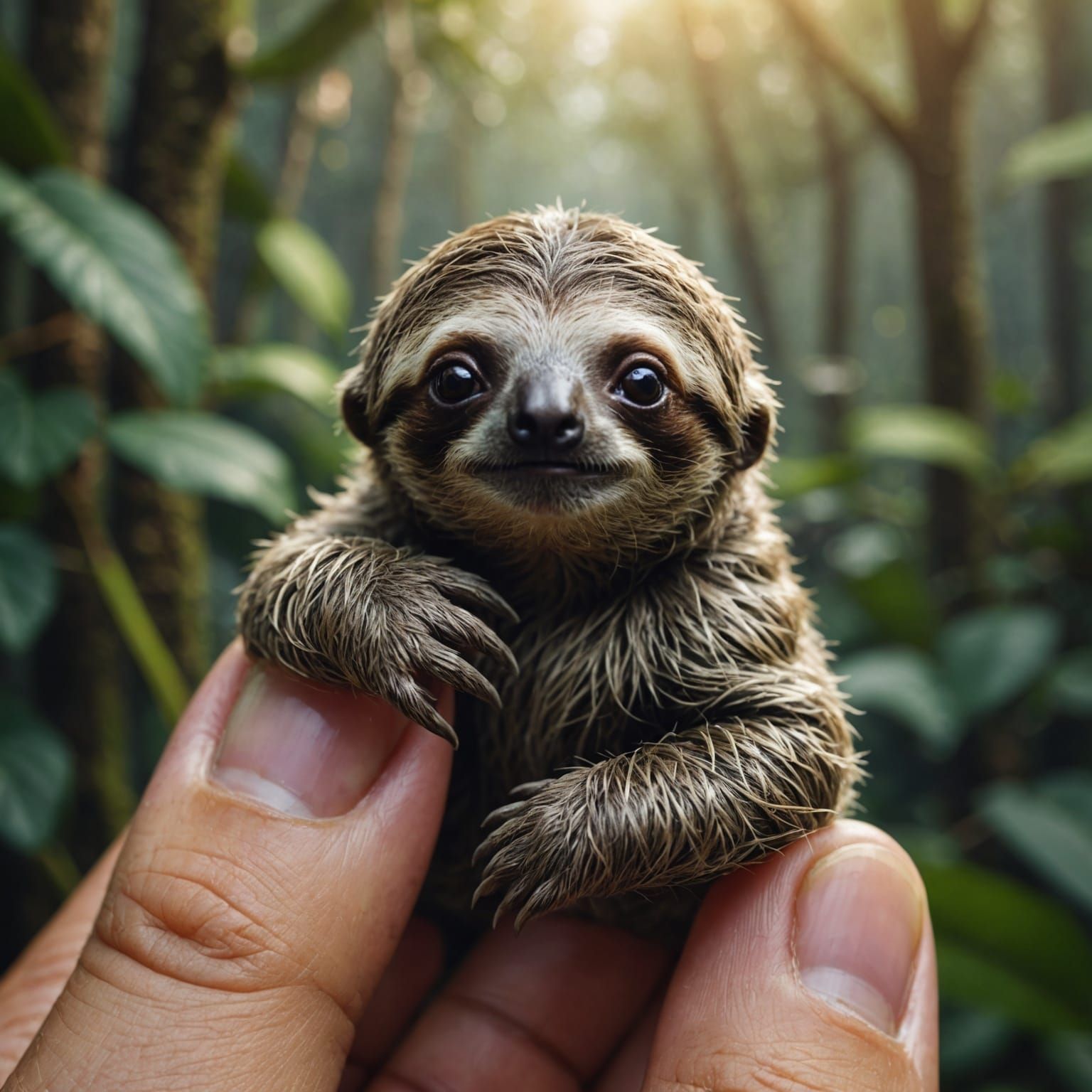 Tiny cute sloth