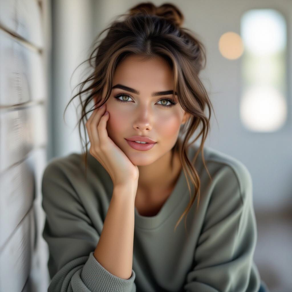 Nostalgic Woman in Hyperrealistic Cinematic Style