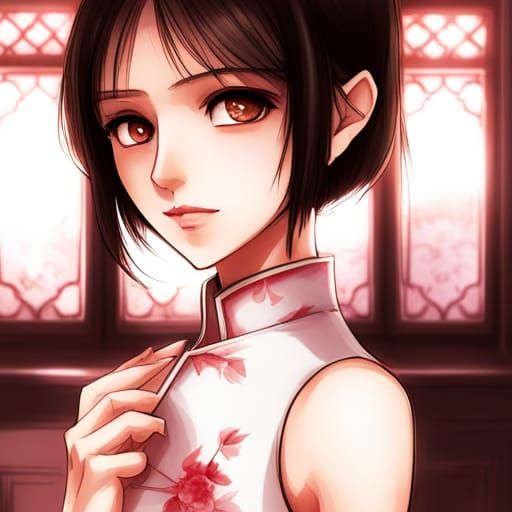 Girl wearing a qipao - AI Generated Artwork - NightCafe Creator