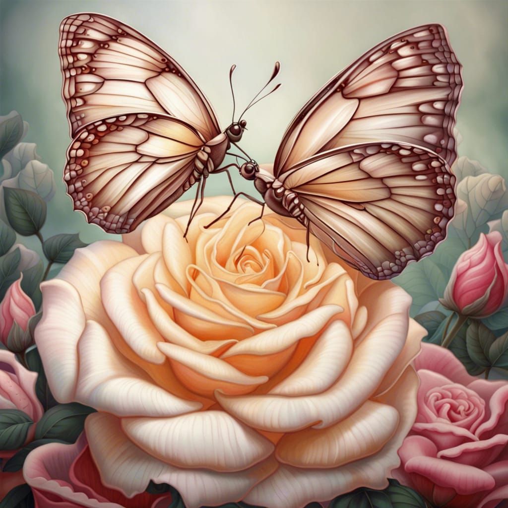Butterflies and Roses  by @viisipuu