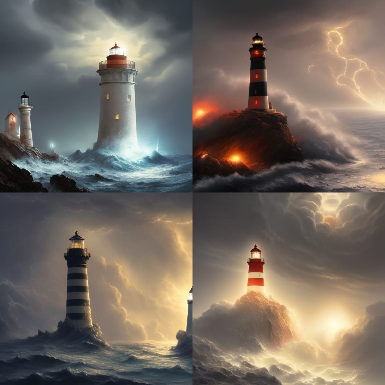A lighthouse where the light is a world inside of a globe, i...