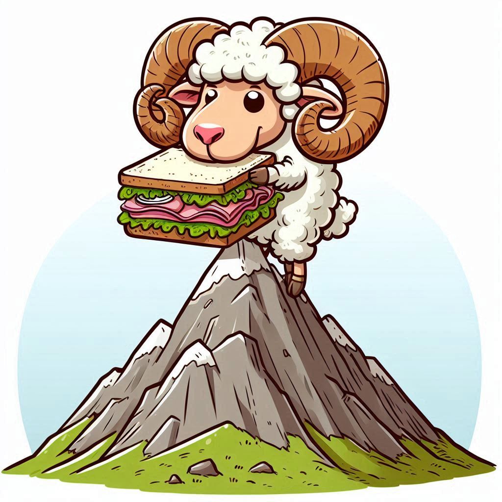 Ram on high eats ham on rye (mountain)