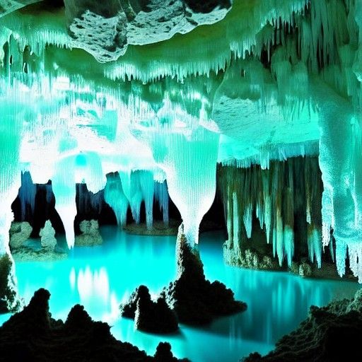 bioluminescent cave