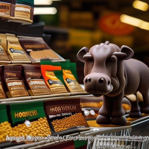 In an animal supermarket, a kind hippo advises animal buyers...