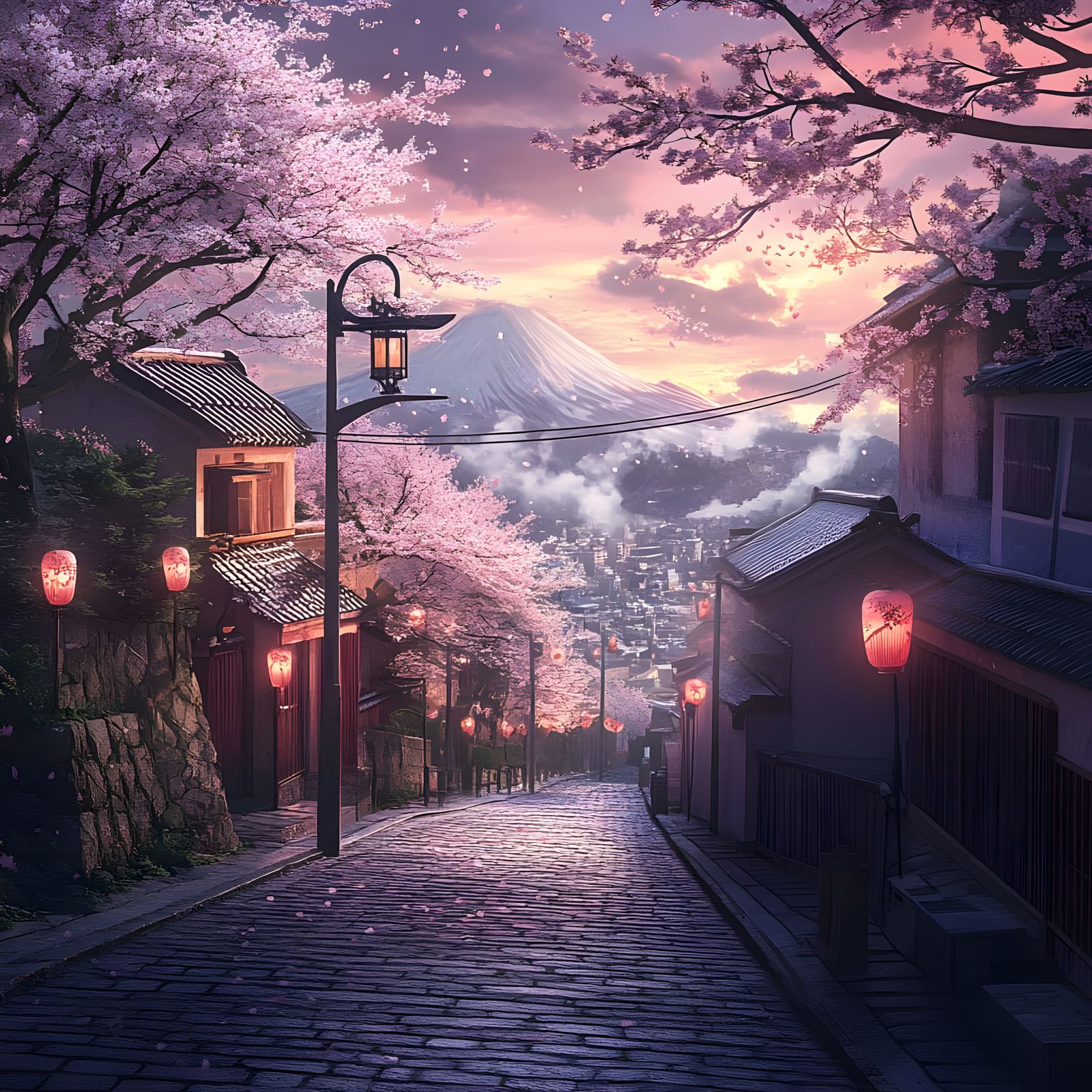 Edo Street with Mt Fuji