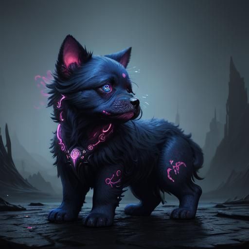 Neon puppy eyes