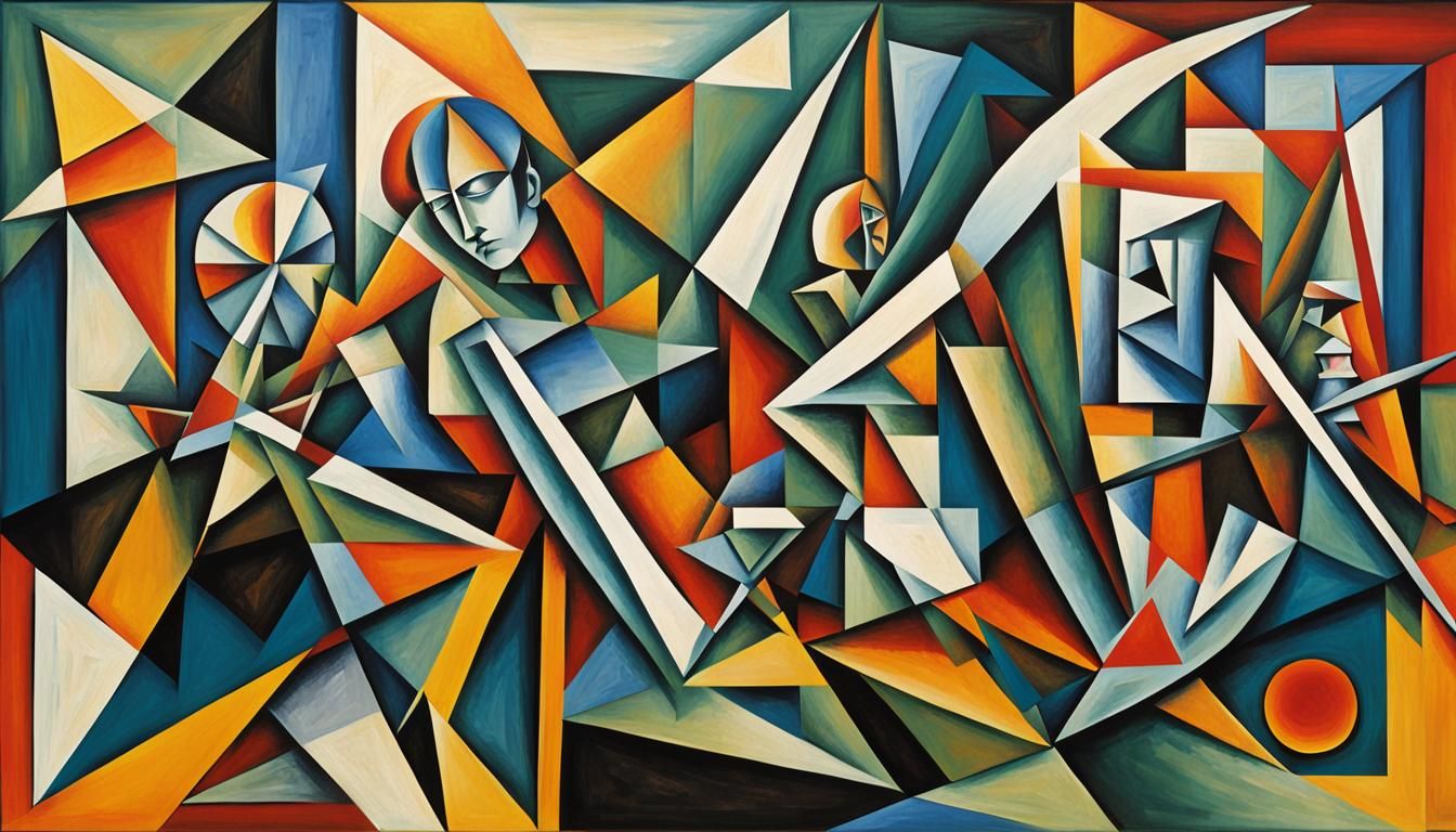 the mother in law abstract cubism Euclidean Georgy Kurasov Albert Gleizes  by @olathf