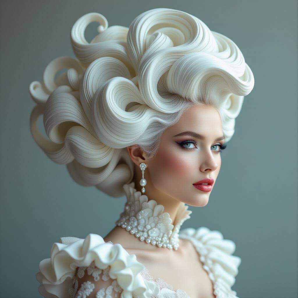 Whkte sculptural hairstyle
  by @MrEbano