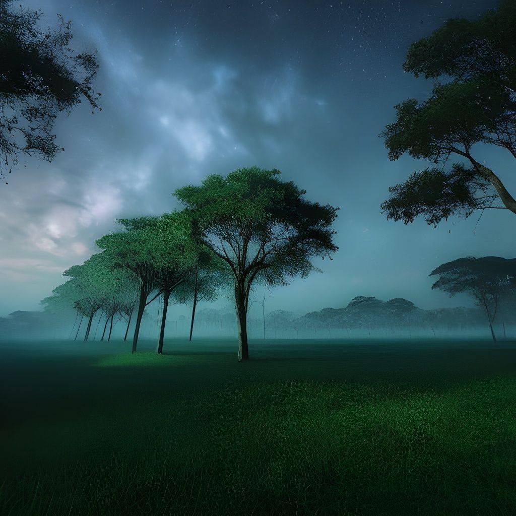 Cosmic Jungle in Mysterious Fog