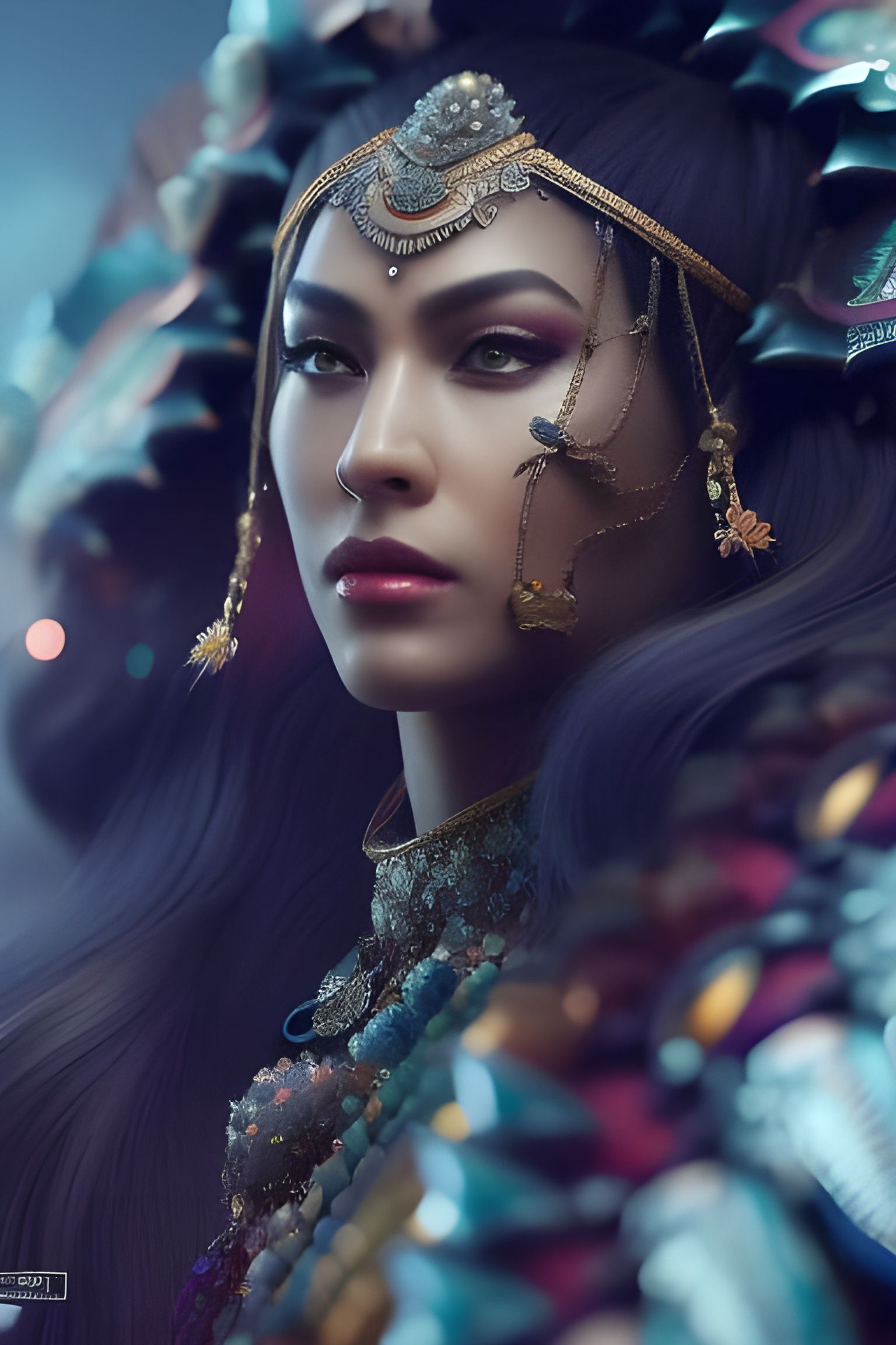 Majesty woman blue - AI Generated Artwork - NightCafe Creator