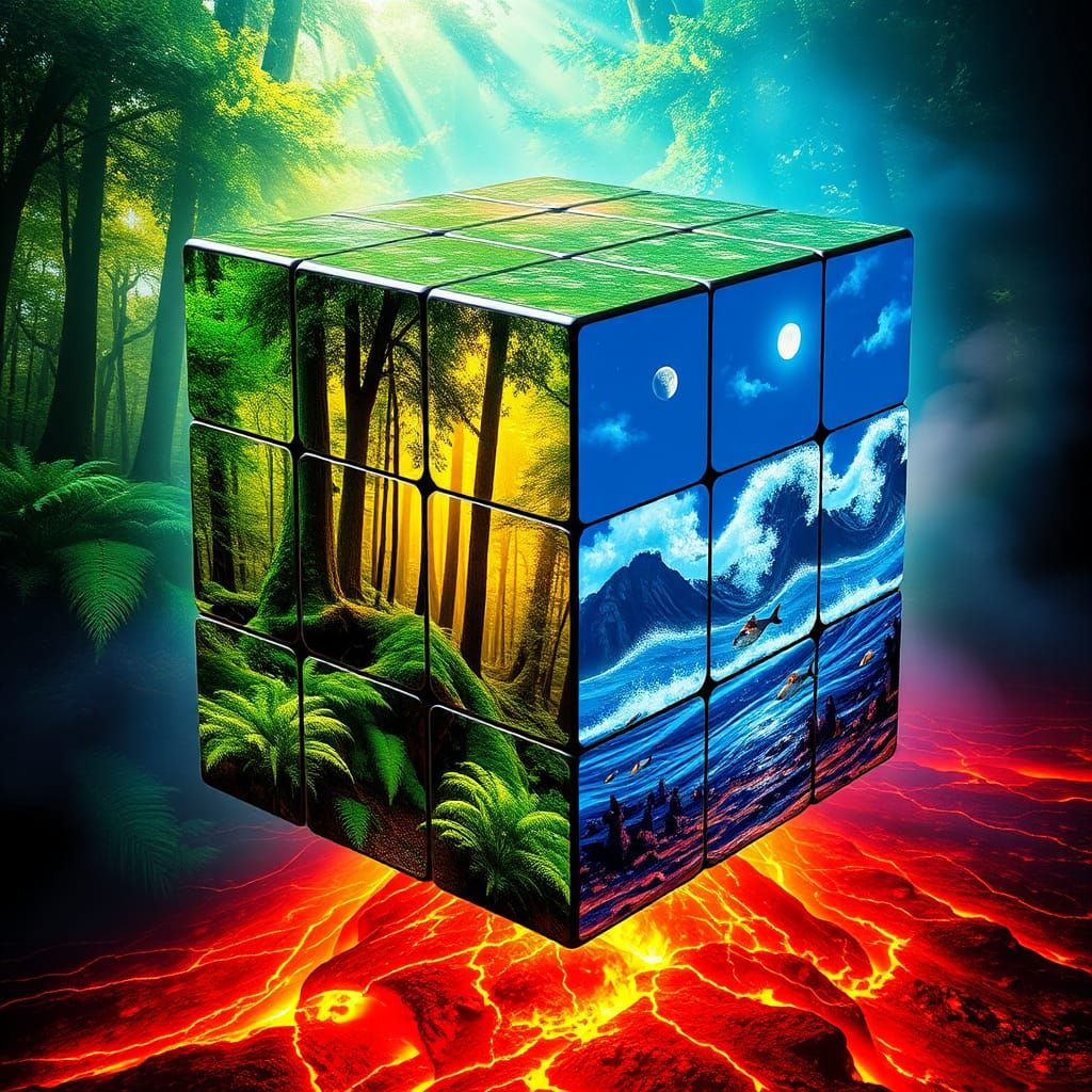 Elemental rubik's cube  by @kevthejedi