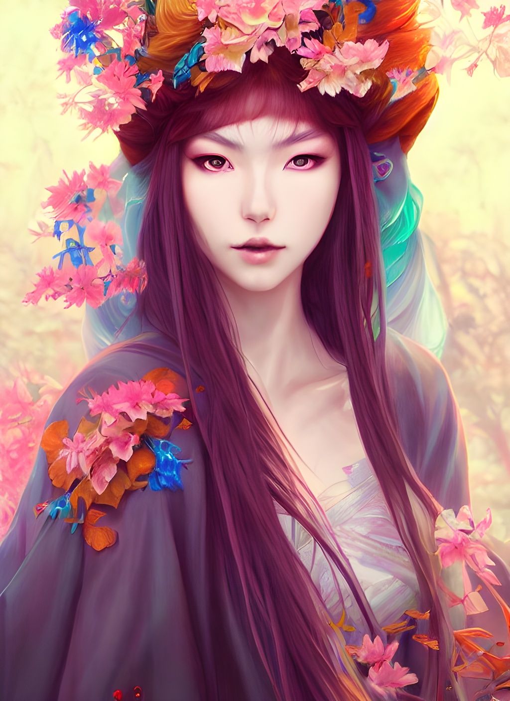 Elegant Japanese Woman Portrait in Photorealistic Style