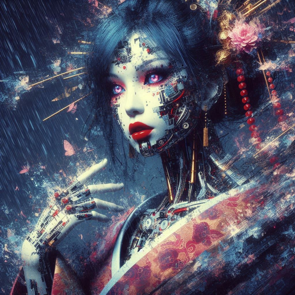 double exposure beautiful fantasy DALL-E 3 portrait landscape..