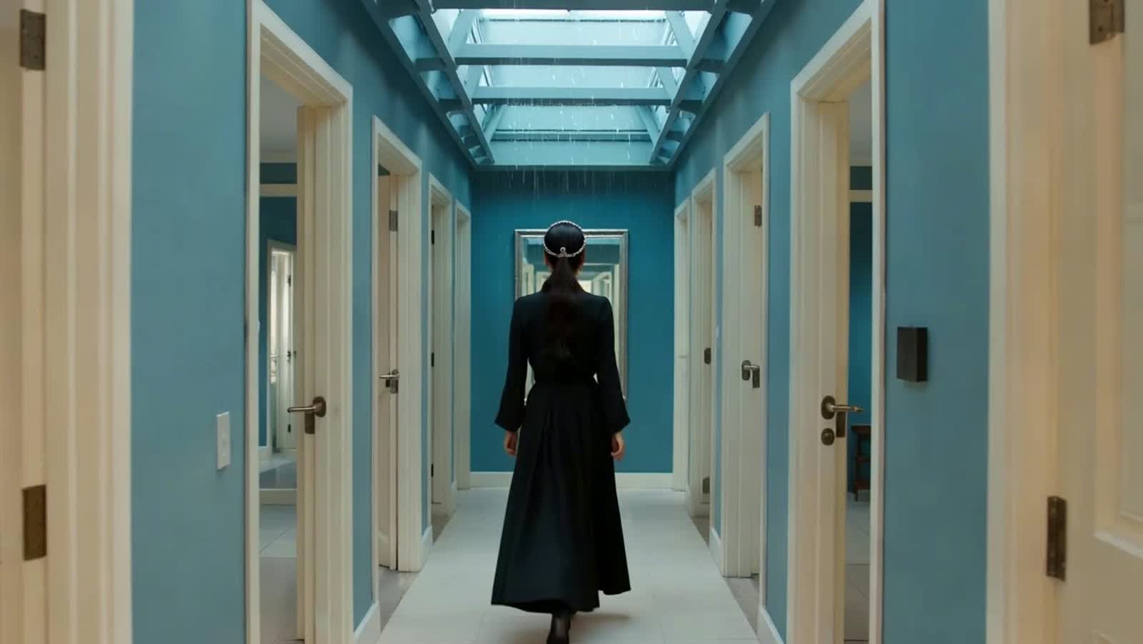 אל תלכי במורד של מסדרון אינסופי
כל הדלתות מובילות לחדר אחד
חדר ריק, על הגג שלו הגשם דופק
הוא מספר, מספר לך שאת לבד

התקר...