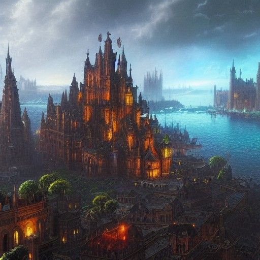 the city with districts separated by 3 walls with great towe...