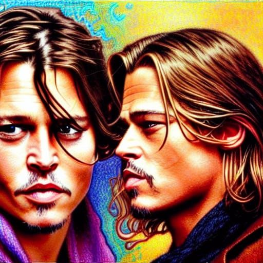 Johnny & Brad in “The Bromance” - AI Generated Artwork - NightCafe Creator