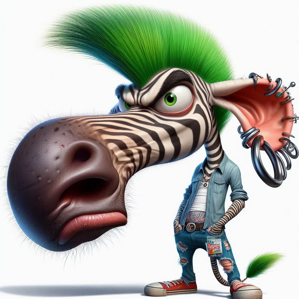 angry punk zebra