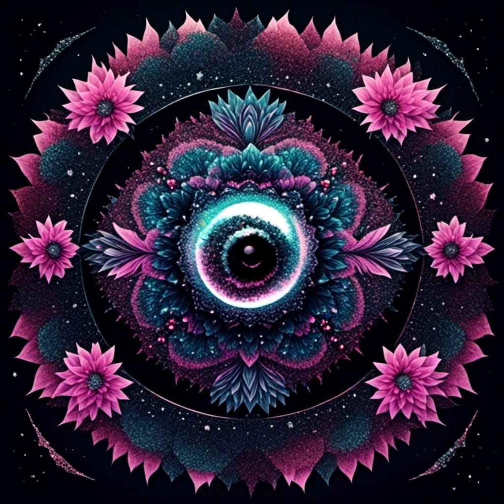 <lora:GlitterGore:1.0>  flower mandala