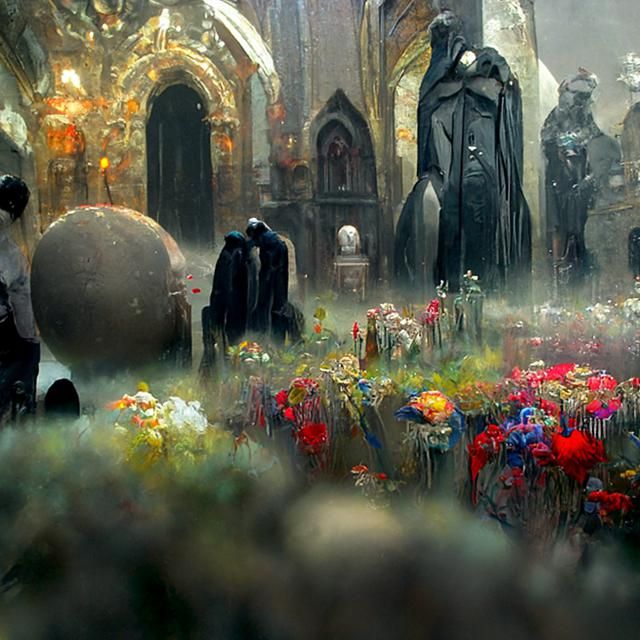 Mourners at a funeral