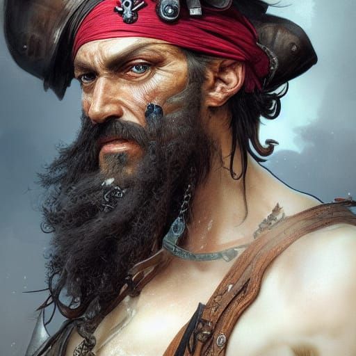 The pirate Blackbeard AI Generated Artwork NightCafe Creator