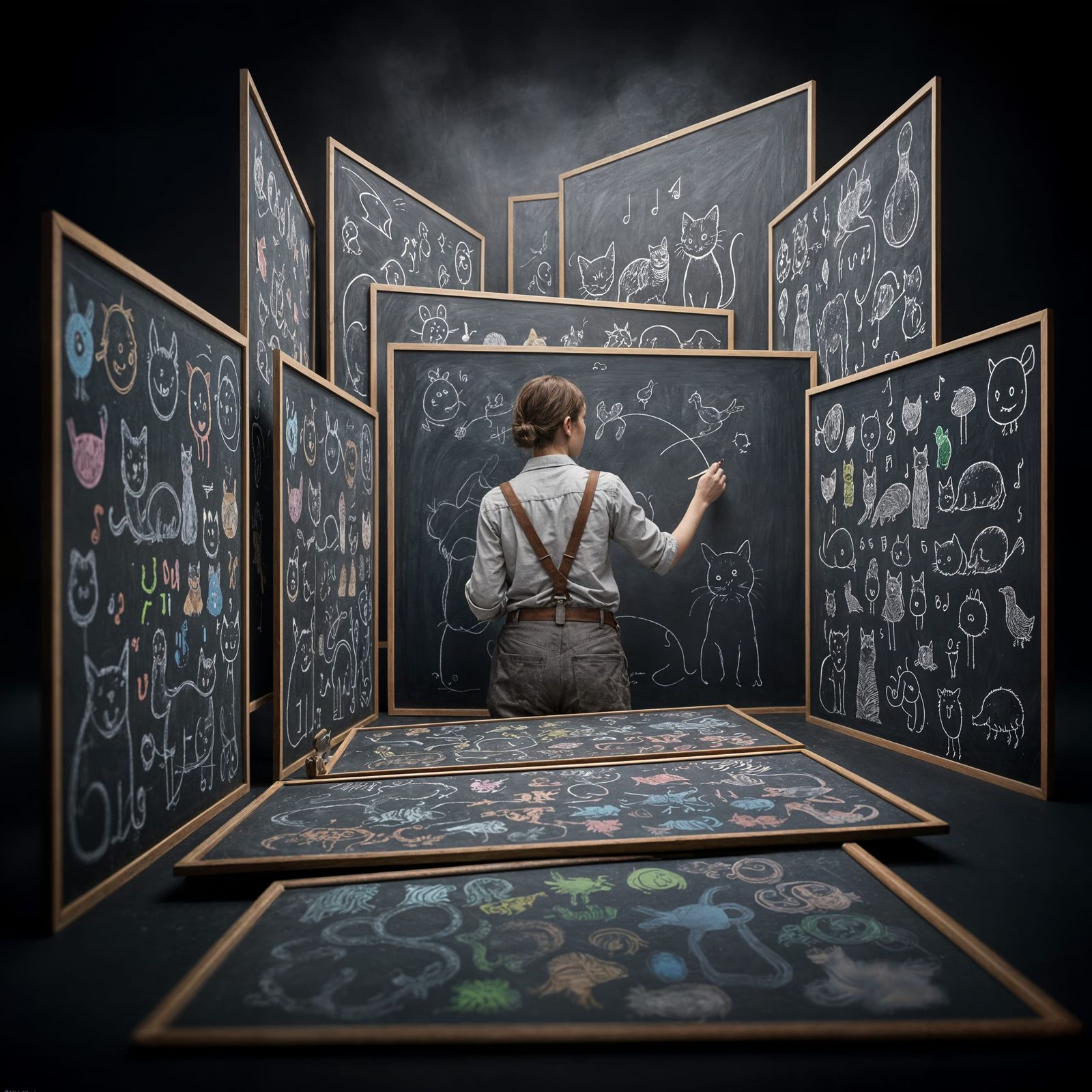 Artist Creates Chalkboard Menagerie in Live Action