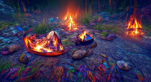 The Beauty of a Campfire 8k resolution HDR holographic hyper...